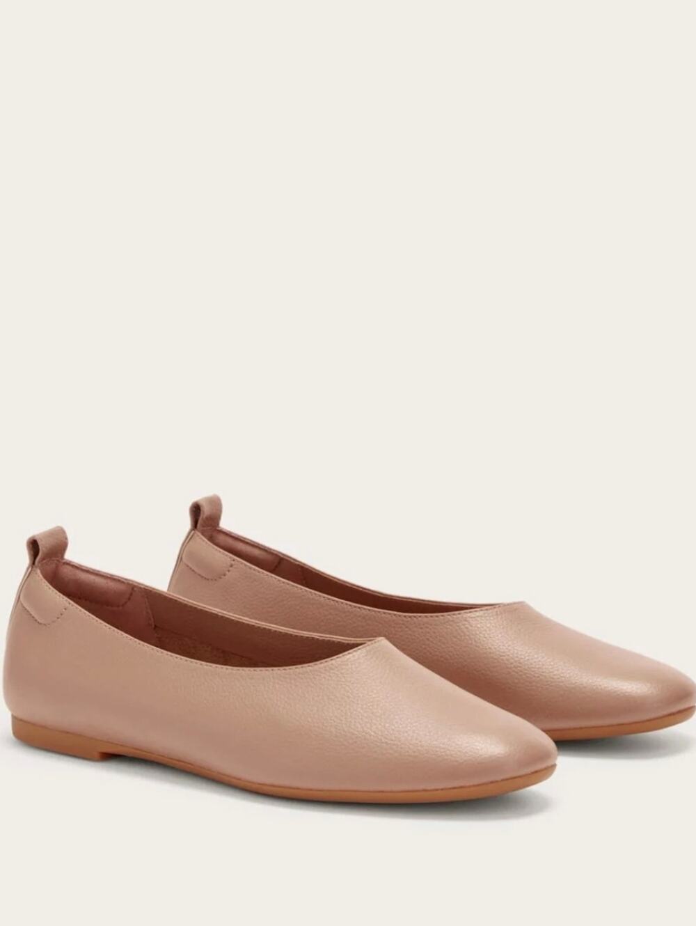 Everlane The Day Glove Tan Blush Pink Leather Ballet Flats Walking Shoes 6.5 NEW